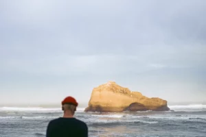 Roche plate à la grande plage de Biarritz