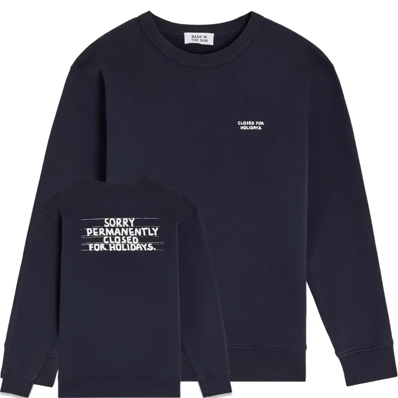 navy HOLIDAYS sweatshirt